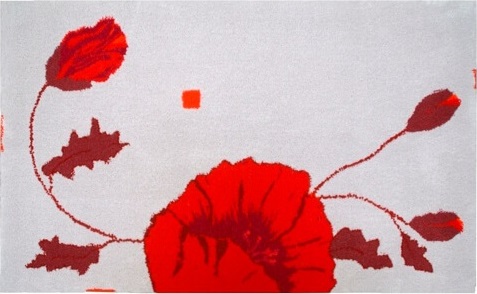 bodenkleid Teppich Klatschmohn Kreide / Rot