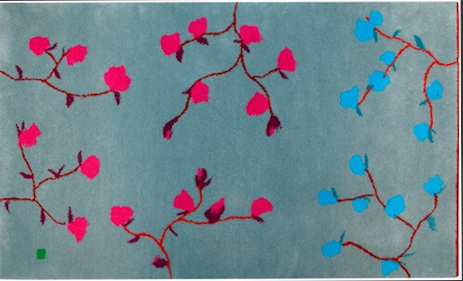 bodenkleid Teppich Cherrytree Aqua / Pink