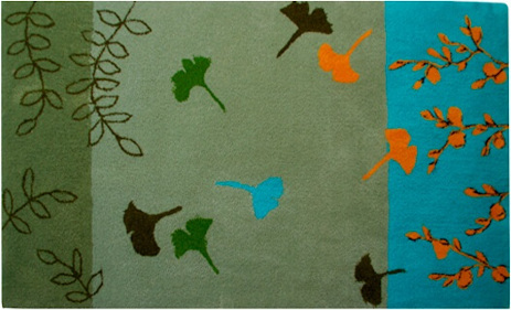 bodenkleid Teppich Gingo Schilf / Türkis